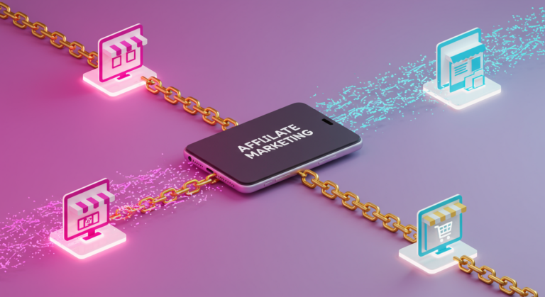 Illustration liens affiliation et commissions, affiliation TikTok créateur