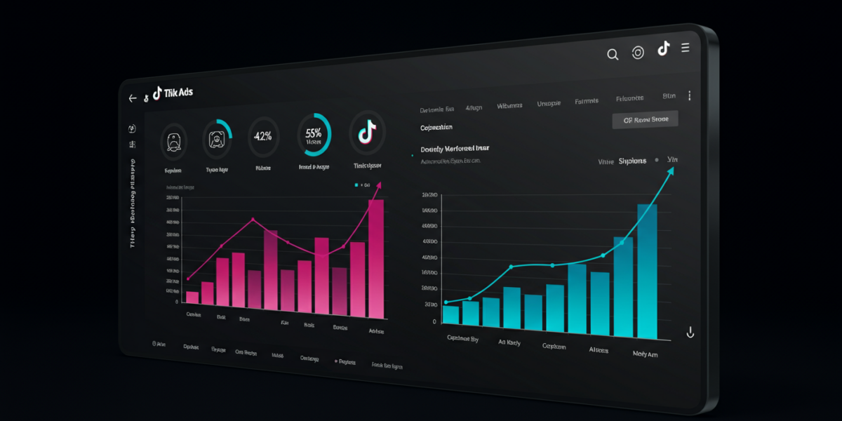 Dashboard TikTok Ads avec graphiques de campagne