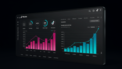 Dashboard TikTok Ads avec graphiques de campagne