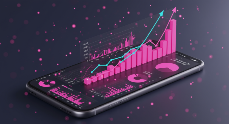 Dashboard analytics avec graphiques, TikTok Analytics métriques clés