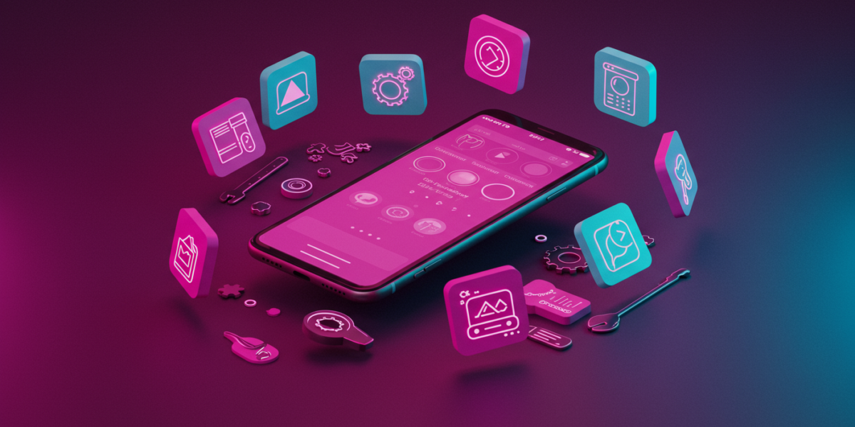 Icônes d'applications autour smartphone, outils créateurs TikTok 2026